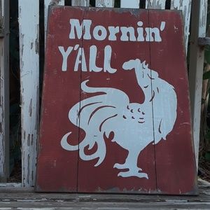 Wood rooster farmhouse sign